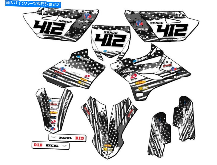 Graphics decal kit 2019-2021 YZ 85 Merica Matte Black Senge Graphics Kit Yamahaと互換性 2019-2021 YZ 85 MERICA Matte Black Senge Graphics Kit Compatible with Yamaha【並行輸入品】