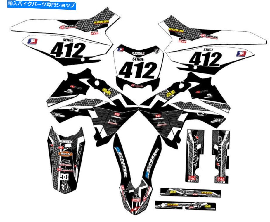 Graphics decal kit 2013-2018 CRF 125 Podium Black Senge Graphics KitとHondaと互換性 2013-2018 CRF 125 PODIUM Black Senge Graphics Kit Compatible with Honda【並行輸入品】