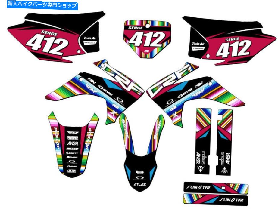 Graphics decal kit 2015-2020 CRF 150 F Serape Black Senge Graphics KitとHondaと互換性 2015-2020 CRF 150 F SERAPE Black Senge Graphics Kit Compatible with Honda【並行輸入品】