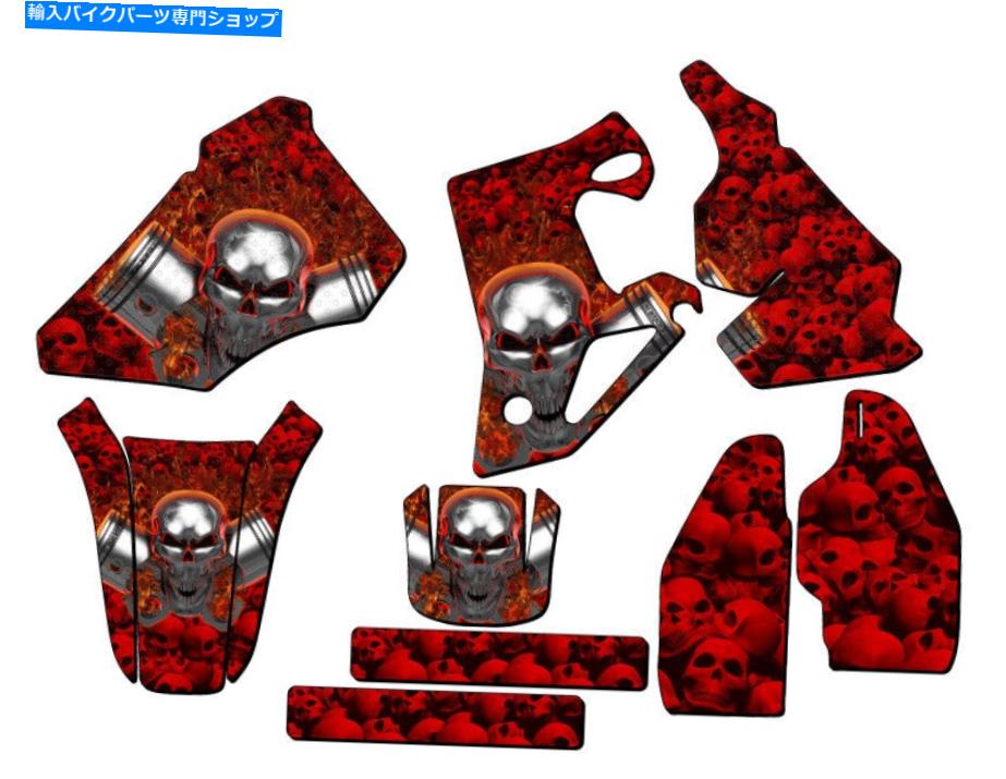 Graphics decal kit 1996-2002 CR 80 Flaming Gearhead Red Senge Graphics KitとHondaと互換性 1996-2002 CR 80 FLAMING GEARHEAD Red Senge Graphics Kit Compatible with Honda【並行輸入品】