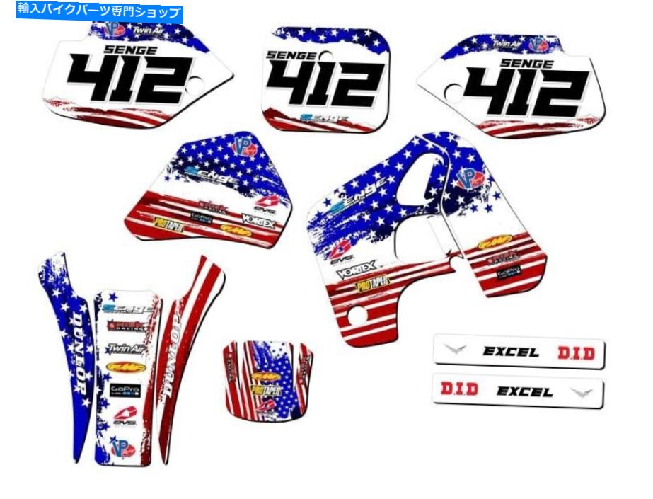 Graphics decal kit 1993-1995 cr 80 Merica USA Senge Graphics KitとHondaと互換性 1993-1995 CR 80 MERICA Usa Senge Graphics Kit Compatible with Honda【並行輸入品】
