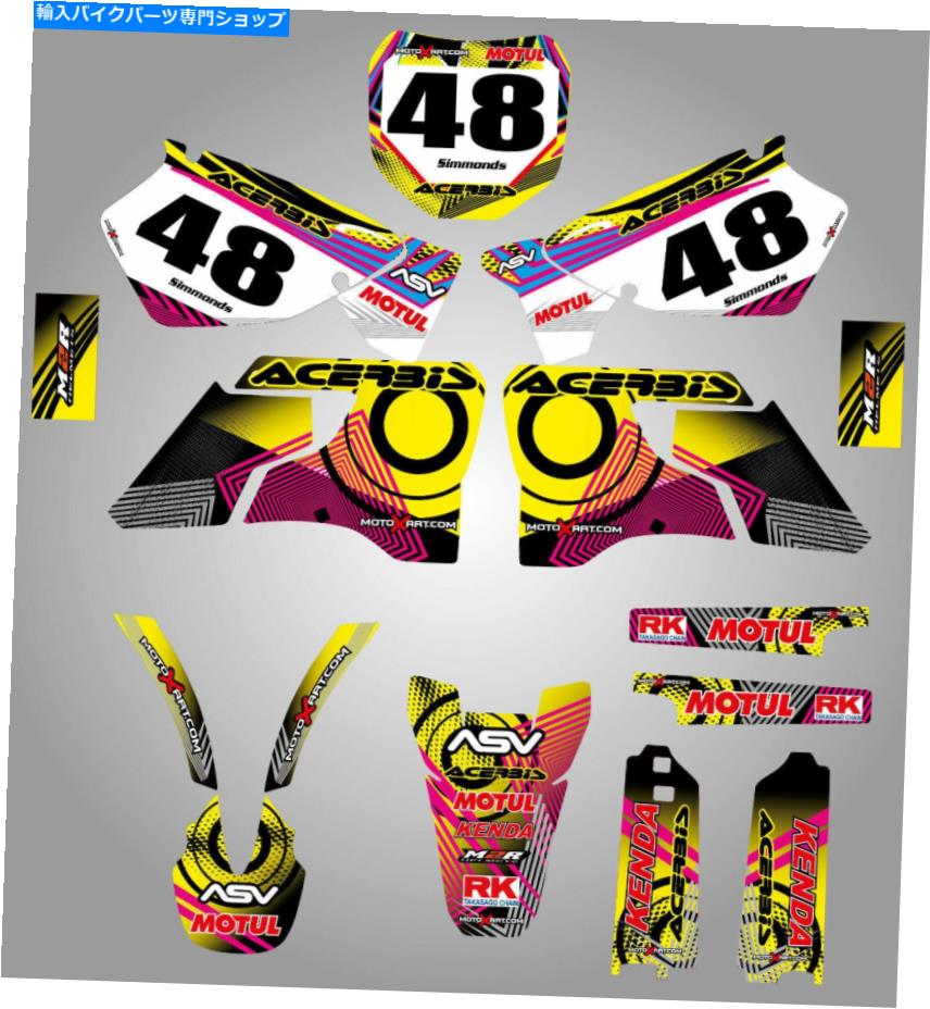 Graphics decal kit 完全なカスタムグラフィックキットヤマハYZ 125-1996-2001ネオンスタイルのステッカーデカール Full Custom Graphic Kit Yamaha YZ 125 - 1996 - 2001 NEON style stickers decals【並行輸入品】