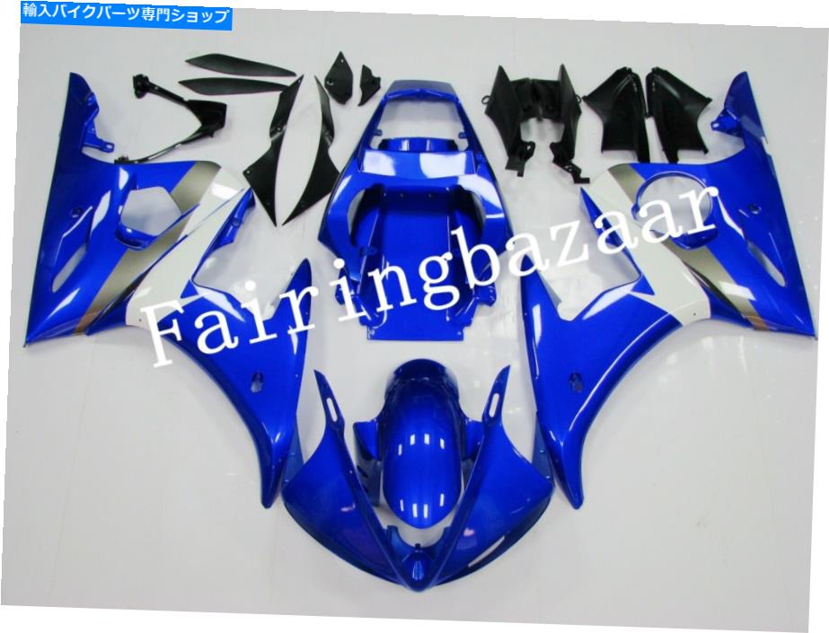Fairings 2005年YZF R6ブルーホワイトグレーABSインジェクションボディワークフェアリングキットに適しています Fit for 2005 YZF R6 Blue White Gray ABS Injection Bodywork Fairing Kit【並行輸入品】|Us Custom Parts Shop USDM