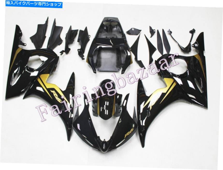 Fairings 2005年YZF R6ブラックゴールドABS射出型ボディワークフェアリングキットに適しています Fit for 2005 YZF R6 Black Gold ABS Injection Mold Bodywork Fairing Kit【並行輸入品】|Us Custom Parts Shop USDM