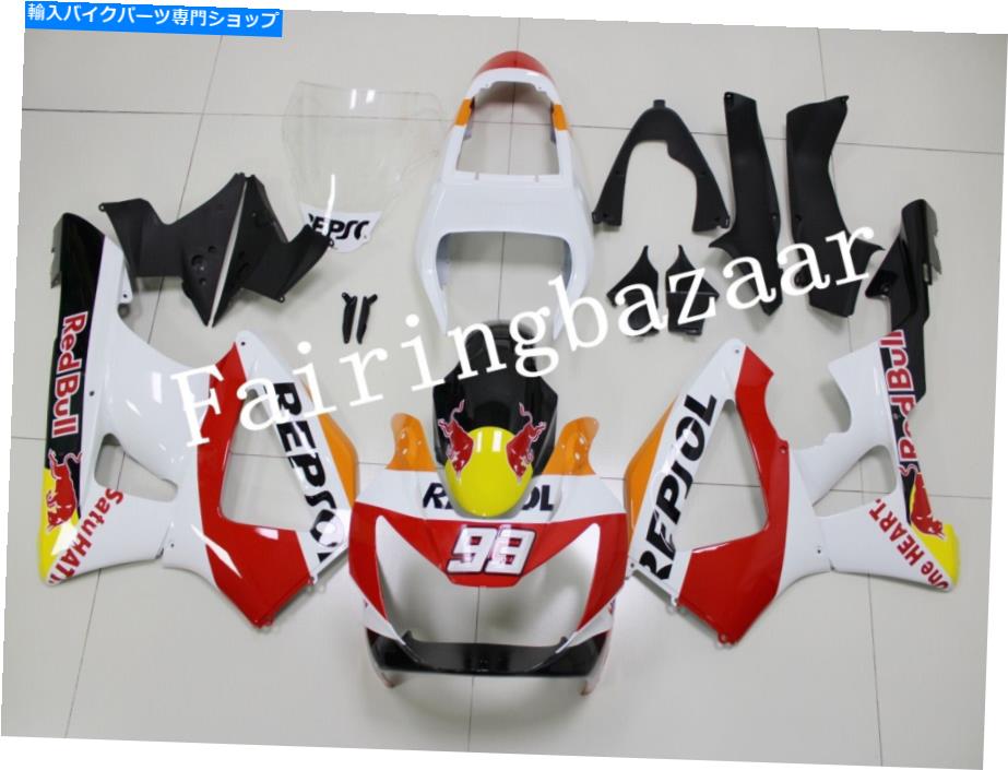 Fairings 2000 2001 CBR929RRホワイトレッドオレンジレプソールABSインジェクションフェアリングキットに適しています Fit for 2000 2001 CBR929RR White Red Orange REPSOL ABS Injection Fairing Kit【並行輸入品】|Us Custom Parts Shop USDM