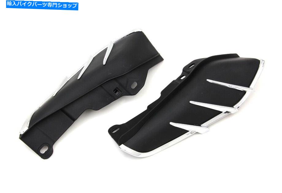 Windshields Vツイン51-0422ブラックフロントガラスデフレクターセットクロムトリムOE 61400028 FLT 09-UP V-Twin 51-0422 Black Windshield Deflector Set Chrome Trim OE 61400028 FLT 09-Up【並行輸入品】