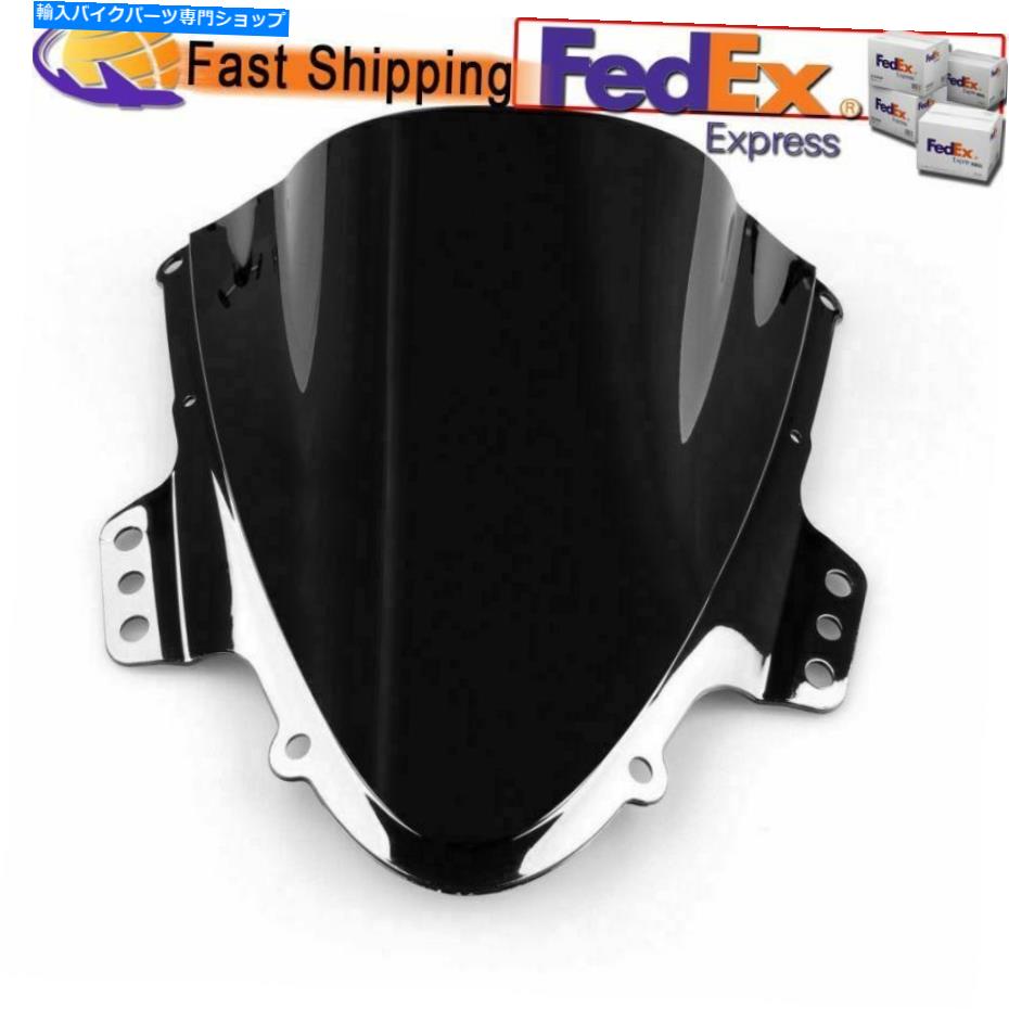 Windshields スズキGSXR 1000 2005-2006 K5ブラックCA用フロントガラスフロントガラスダブルバブル Windshield WindScreen Double Bubble For Suzuki GSXR 1000 2005-2006 K5 Black CA【並行輸入品】