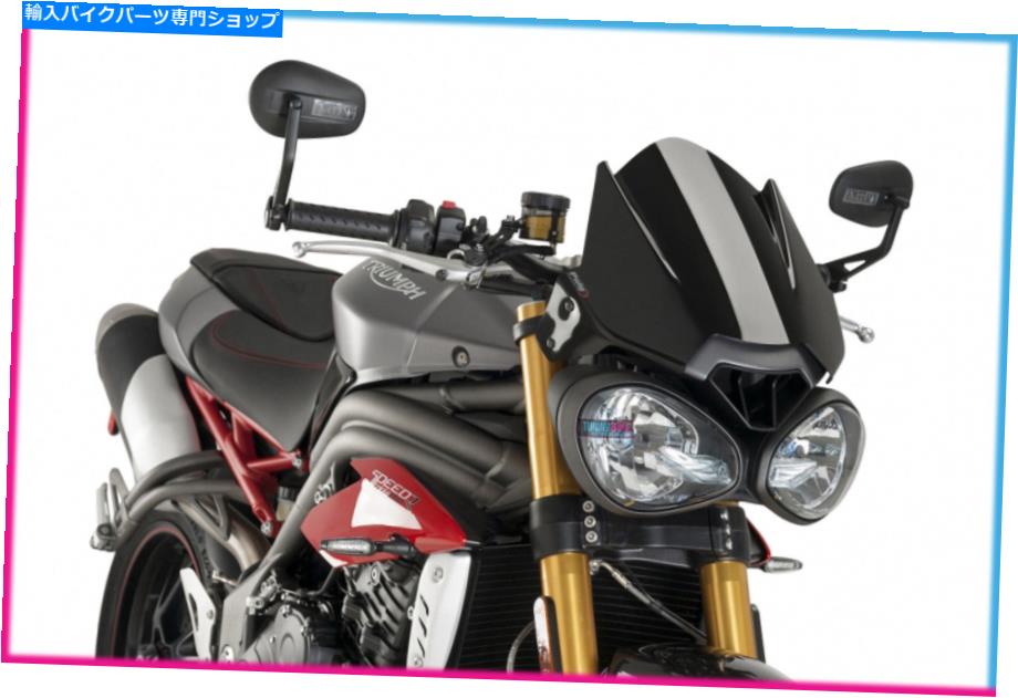 Windshields プイグスクリーンネイキッドN.G. Sport Triumph Street Triple 17-20 Black PUIG SCREEN NAKED N.G. SPORT TRIUMPH STREET TRIPLE 17-20 BLACK【並行輸入品】|Us Custom Parts Shop USDM