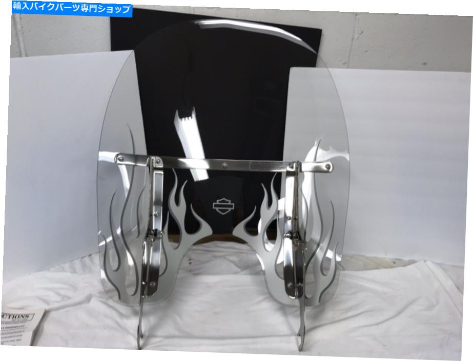 Windshields ハーレーデイビッドソンフロントガラスFL Softail P/N57816-04 King Size Detachable、Flames、 harley davidson windshield FL Softail P/N57816-04 King size Detachable, Flames ,【並行輸入品】