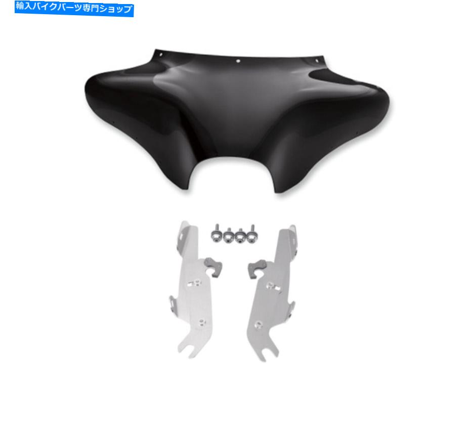 Windshields メンフィスシェードバットウィングフェアリングフロントガラスポーランドマウントキットハーレー86-17ソフトアイル Memphis Shades Batwing Fairing Windshield Polish Mount Kit Harley 86-17 Softail【並行輸入品】