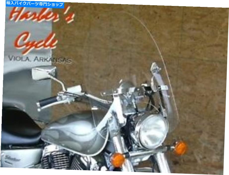 Windshields ホンダシャドウセイバーVT1100 C2-クリア22インチのフロントガラスw/クロムハードウェアキット Honda Shadow Sabre VT1100 C2 - Clear 22\