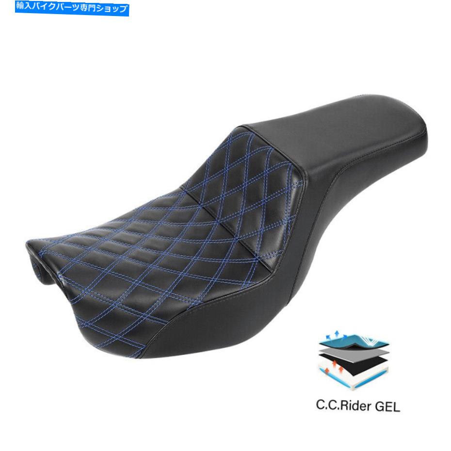 Seats ハーレーダイナストリートボブFXDB 06-17 2016に適したブラックジェルドライバーと助手席 Black Gel Driver & Passenger Seat Fit For Harley Dyna Street Bob FXDB 06-17 2016【並行輸入品】