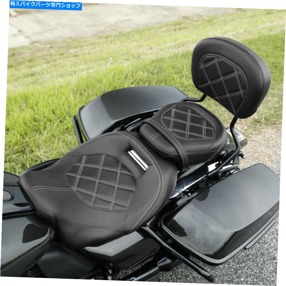Seats ハーレーツーリングロードキングに適したパッド付きブラックドライバーの助手席2009-2022 Black Driver Passenger Seat w/ Pad Fit For Harley Touring Road King 2009-2022【並行輸入品】