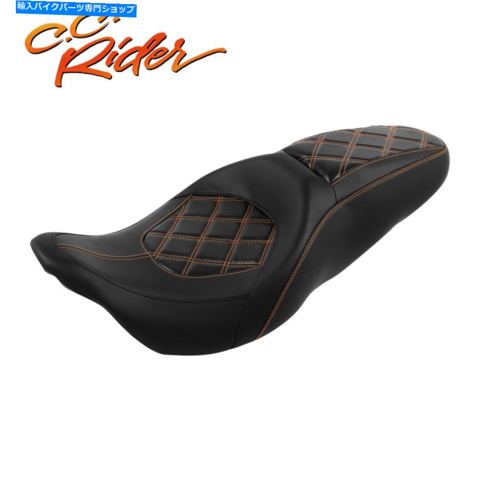 Seats C.C.ハーレーツーリングロードストリートグライドに適したライダードライバーの旅客席09-23 C.C. RIDER Driver Passenger Seat Fit For Harley Touring Road Street Glide 09-23【並行輸入品】