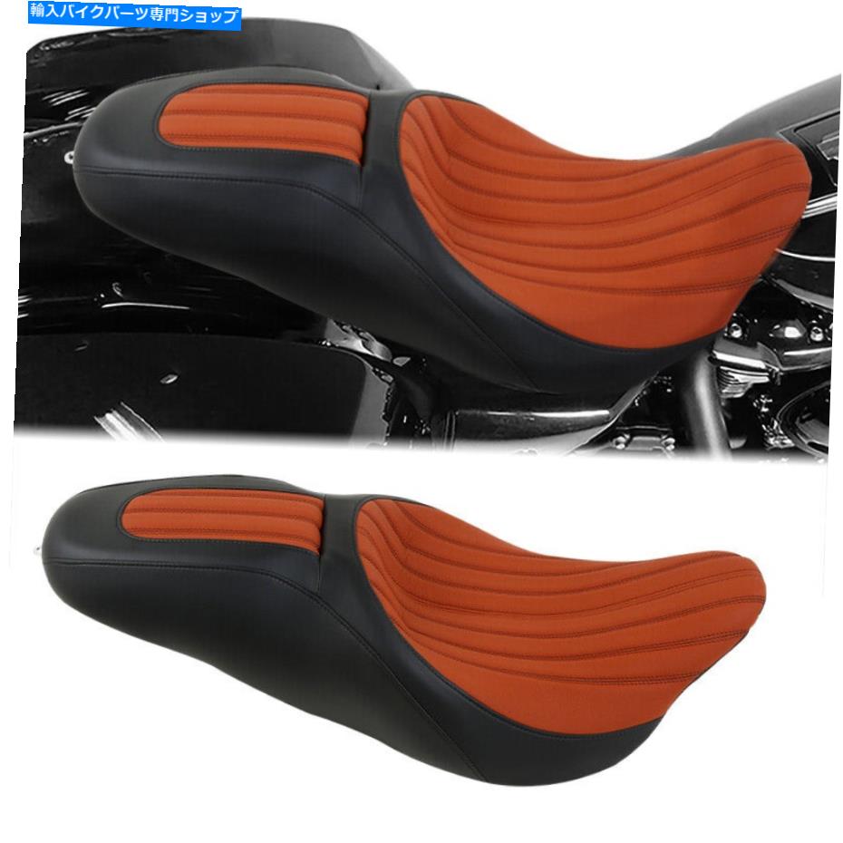 Seats ハーレーツーリングストリートグライドに適したオレンジドライバーライダーと助手席09-22 Orange Driver Rider & Passenger Seat Fit For Harley Touring Street Glide 09-22【並行輸入品】