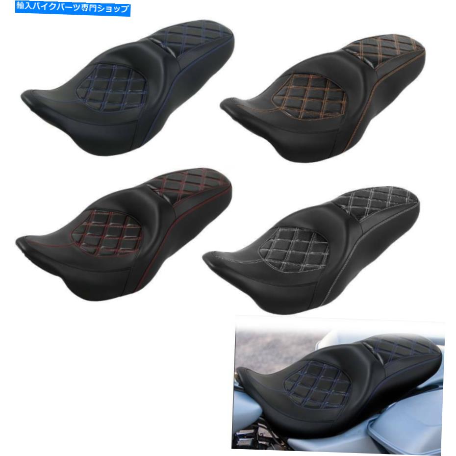 Seats ドライバーと乗客のピリオンシートハーレーツーリング09-21 CVOストリートグライド Driver & Passenger Pillion Seat Fit For Harley Touring 09-21 CVO Street Glide【並行輸入品】