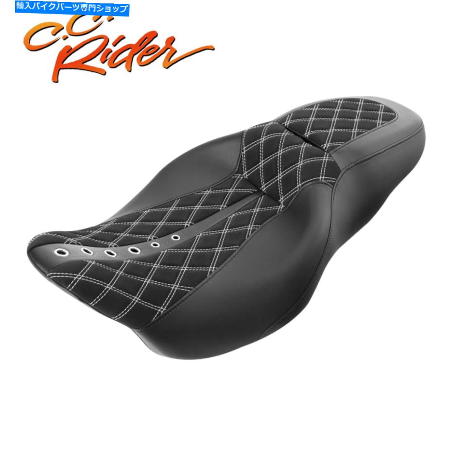 Seats C.C.ライダードライバーの助手席ハーレーツーリングロードグライド2009年に適しています C.C. RIDER Driver Passenger Seat Fit For Harley Touring Road Glide 2009-Up【並行輸入品】