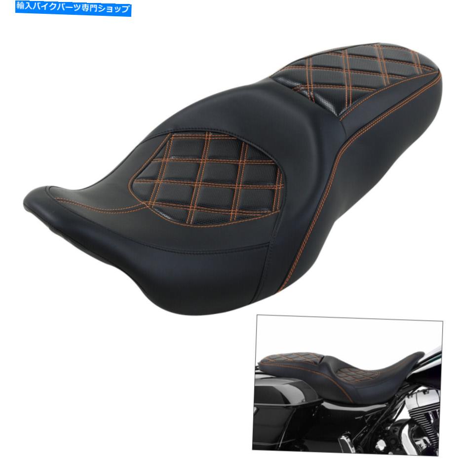 Seats ハーレーツーリングCVO Limited Flhtkse 09-22に適したブラックドライバーの助手席 Black Driver Passenger Seat Fit For Harley Touring CVO Limited FLHTKSE 09-22【並行輸入品】