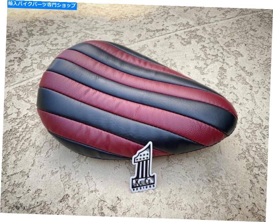 Seats 黒と赤のユニバーサルソロオートバイシート Black and Red Universal Solo Motorcycle Seat【並行輸入品】