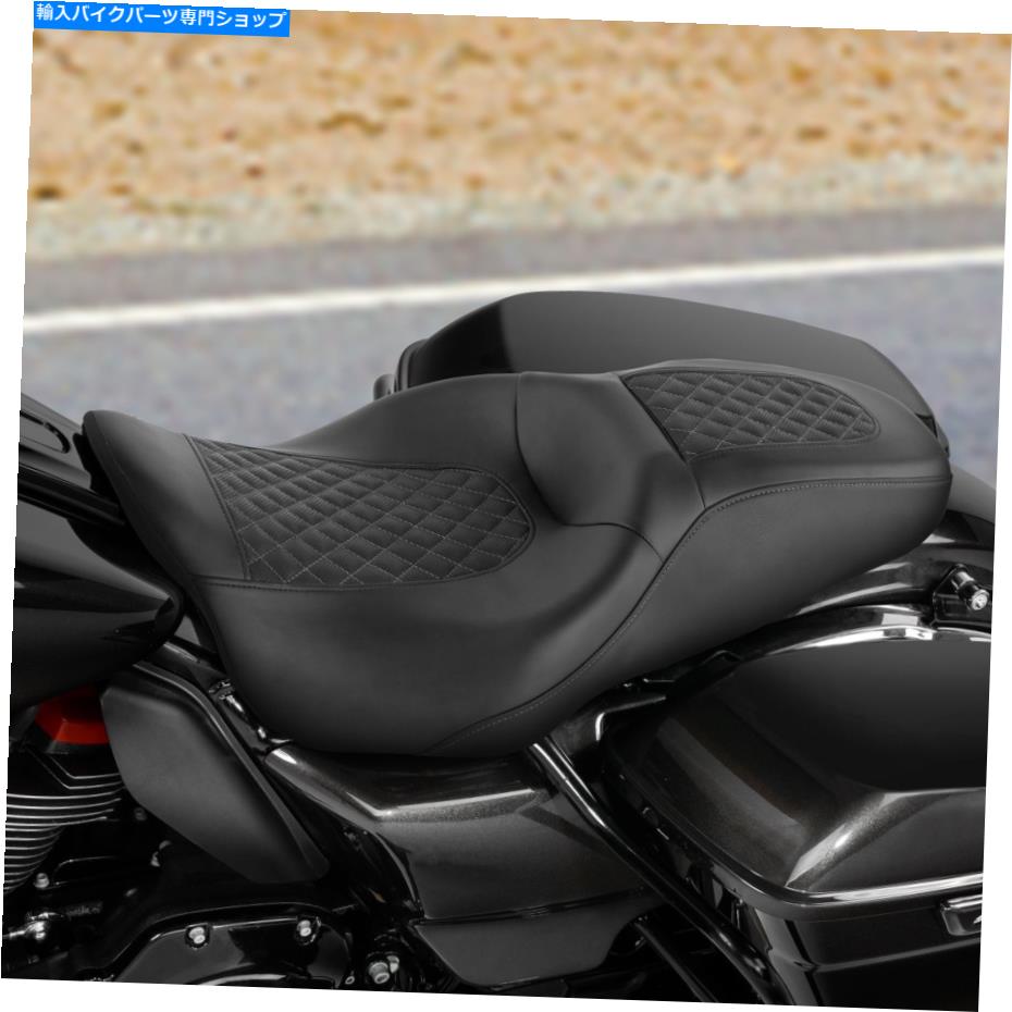 Seats ブラックドライバー+ハーレーツーリングストリートグライドFLHX 2009-upに適しています Black Driver+Passenger Seat Fit For Harley Touring Street Glide FLHX 2009-Up【並行輸入品】