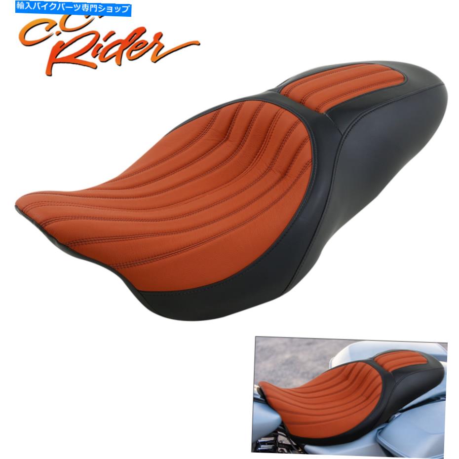 Seats C.C.ハーレーデビッドソンツーリングロードグライド09+に適したライダードライバーの助手席 C.C. RIDER Driver Passenger Seat Fit For Harley Davidson Touring Road Glide 09+【並行輸入品】