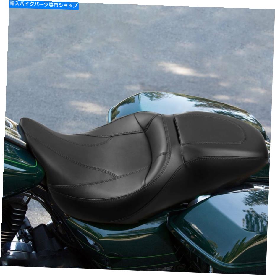 Seats ハーレーツーリングCVOロードグライドに適した黒いドライバーライダーの助手席 Black Driver Rider Passenger Seat Fit For Harley Touring CVO Road Glide 09-21【並行輸入品】