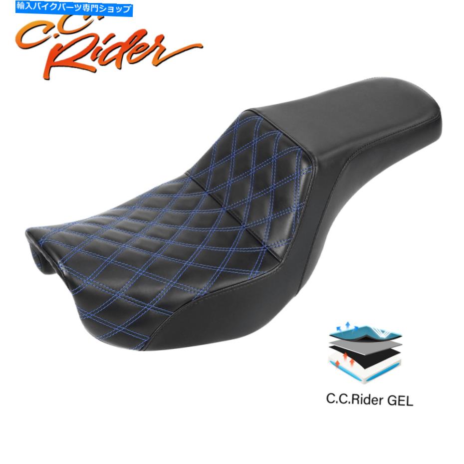 Seats C.C.ハーレーダイナストリートボブ2006-2017に適したライダージェルドライバーと助手席 C.C. RIDER Gel Driver & Passenger Seat Fit For Harley Dyna Street Bob 2006-2017【並行輸入品】