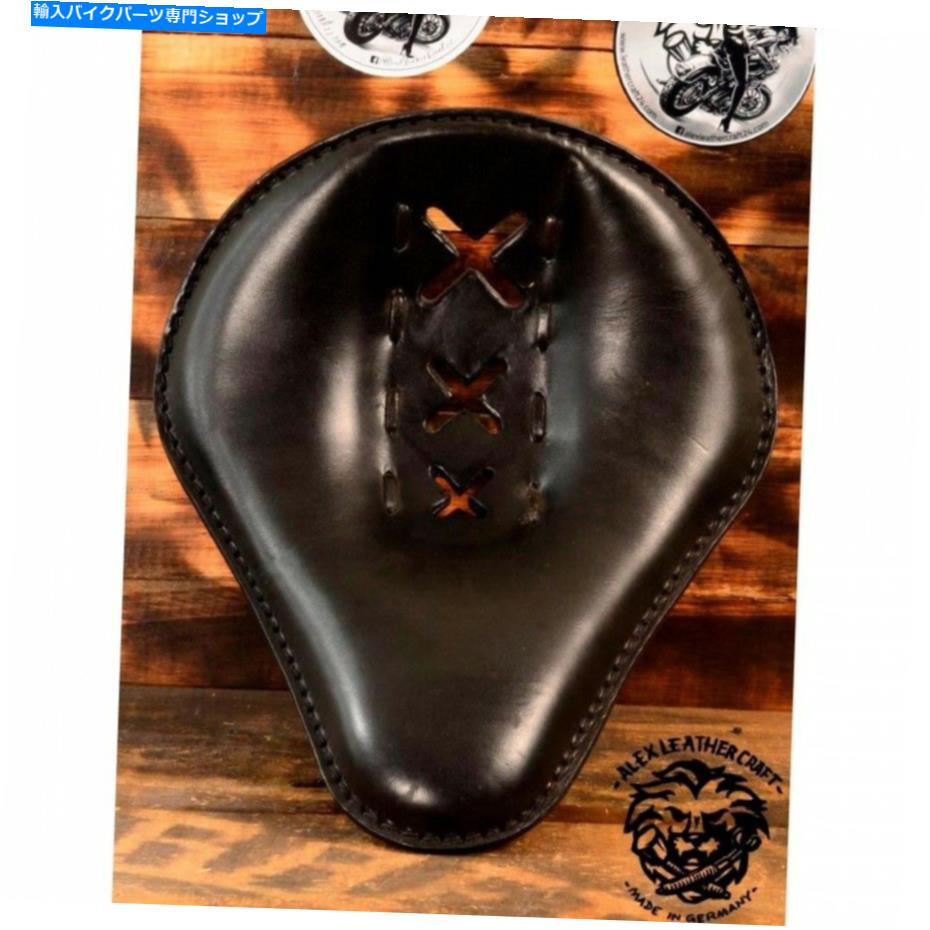 Seats ボブバーチョッパーカスタムレザーハンドメイドソロシート「アムステルダムブラック」XS/1 Bobber Chopper Custom leather handmade Solo Seat \