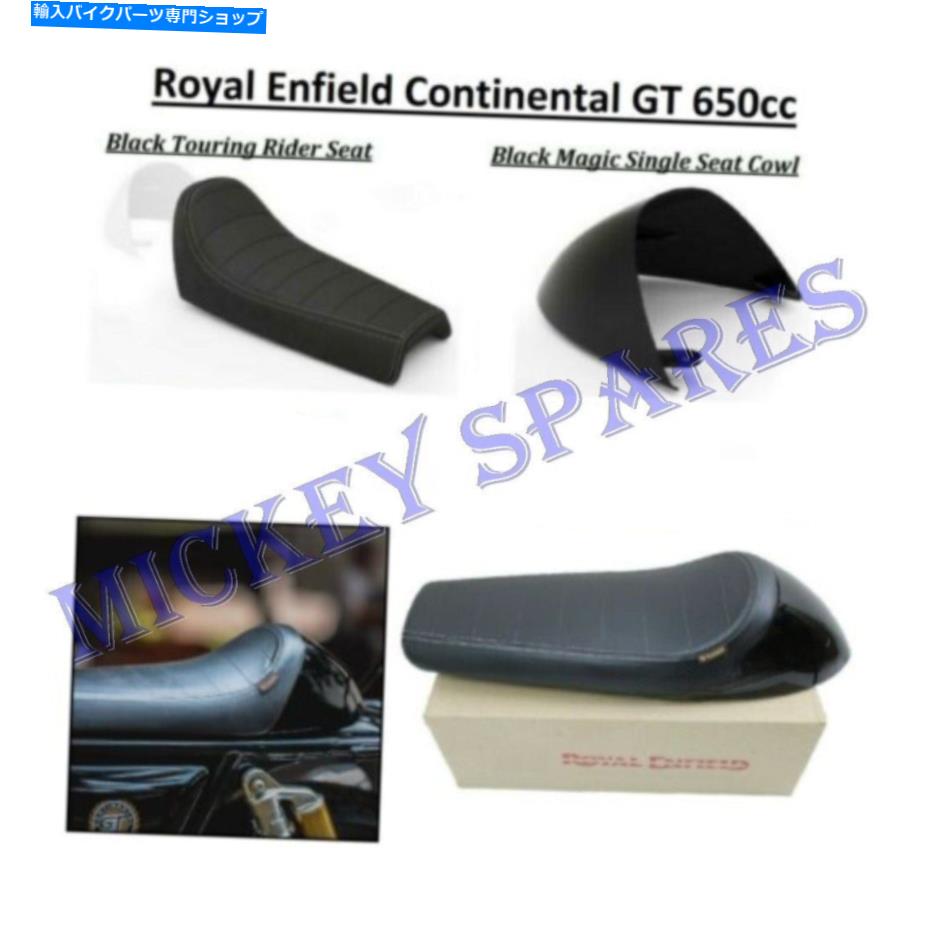 Seats Royal EnfieldシングルライダーシートContinental GT 650ccのためのマジックブラックカウル Royal Enfield Single Rider Seat with Magic Black Cowl For Continental GT 650cc【並行輸入品】