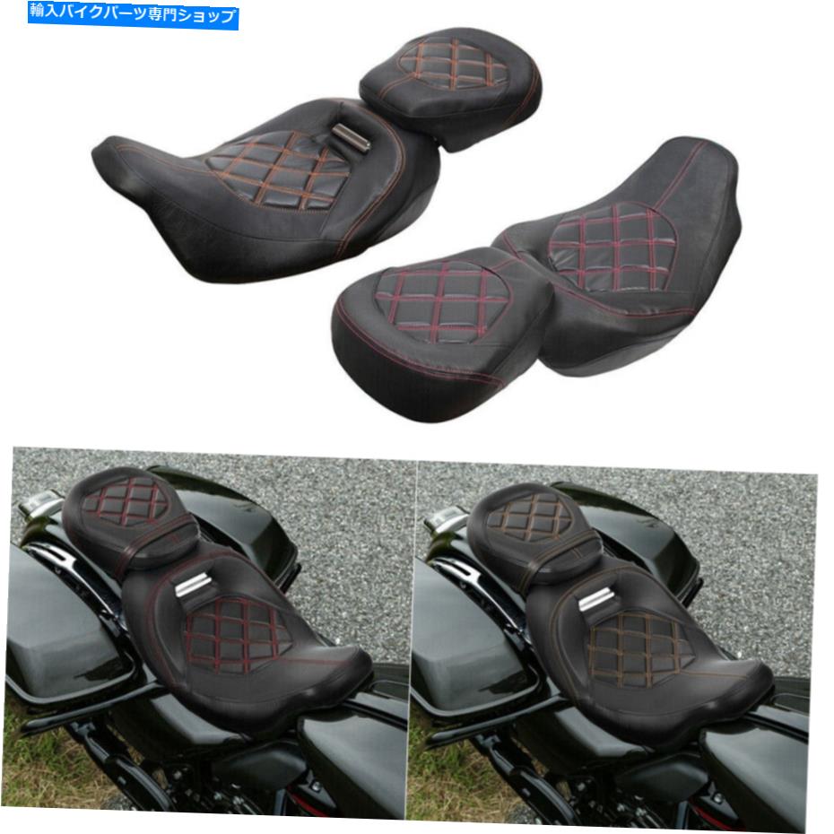 Seats ドライバーの乗客2アップシート+ハーレーツアーエレクトラグライド09-laterのバックレスト Driver Passenger Two-Up Seat+Backrest For Harley Touring Electra Glide 09-later【並行輸入品】