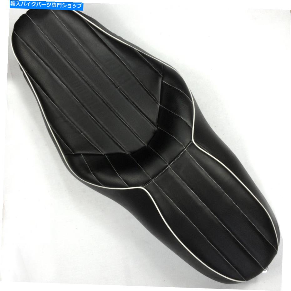 Seats ブラックカスタムドライバーの乗客2アップ垂直ストライプハーレーFLHX用レザーシート Black Custom Driver Passenger 2-up Vertical Stripes Leather Seat For Harley FLHX【並行輸入品】