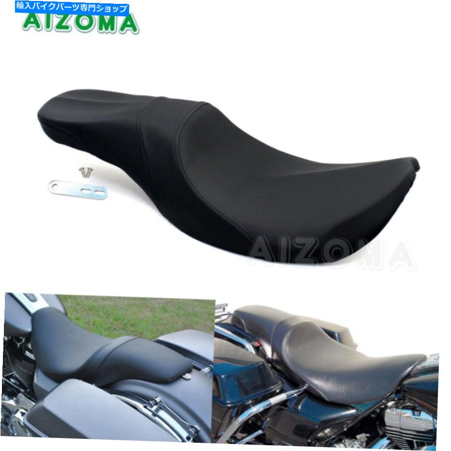 Seats ツーリングロードキングエレクトラグライドFlhtのための黒い乗客2アップシートクッション Black Passenger Two Up Seat Cushion For Touring Road King Electra Glide FLHT【並行輸入品】