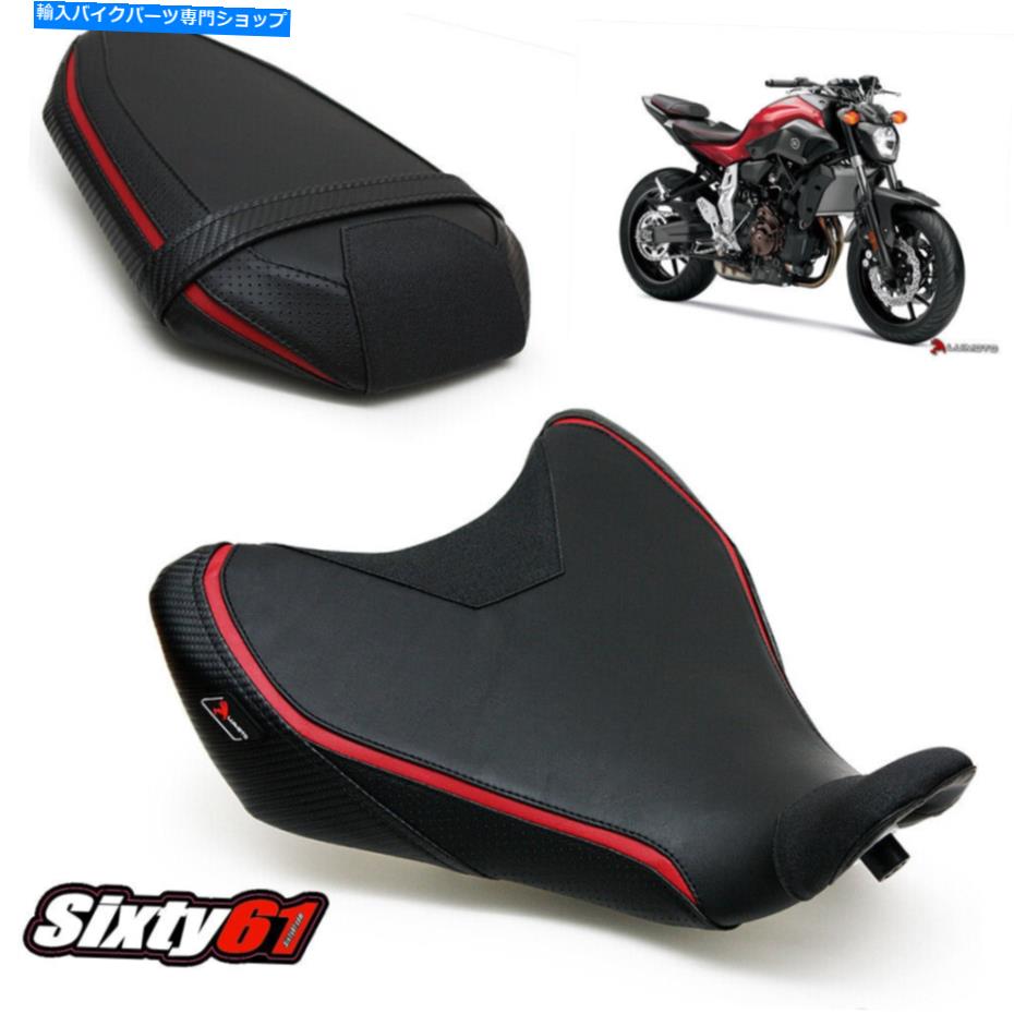 Seats FZ07シートカバー2014 2015 2016 2017ヤマハFZ-07ブラックレッドフロントリアルイモト FZ07 Seat Cover 2014 2015 2016 2017 Yamaha FZ-07 Black Red Front Rear Luimoto【並行輸入品】
