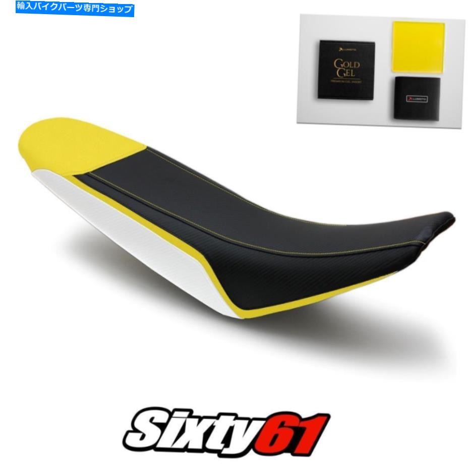 Seats スズキDRZ400シートカバーアンドゲル2000-2017 2018 2019 2020イエロールイモトカーボン Suzuki DRZ400 Seat Cover and Gel 2000-2017 2018 2019 2020 Yellow Luimoto Carbon【並行輸入品】