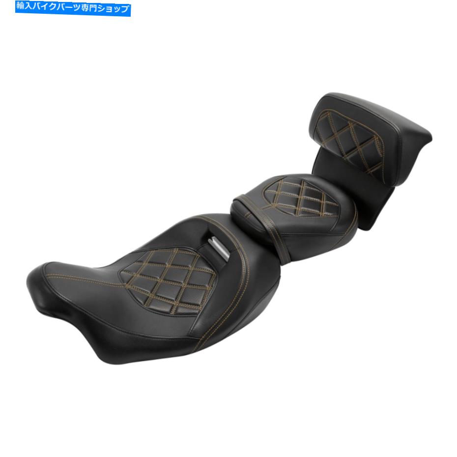 Seats オレンジステッチドライバーの助手席バックレストはハーレーロードグライド14-22に適しています Orange Stitches Driver Passenger Seat Backrest Fit For Harley Road Glide 14-22【並行輸入品】