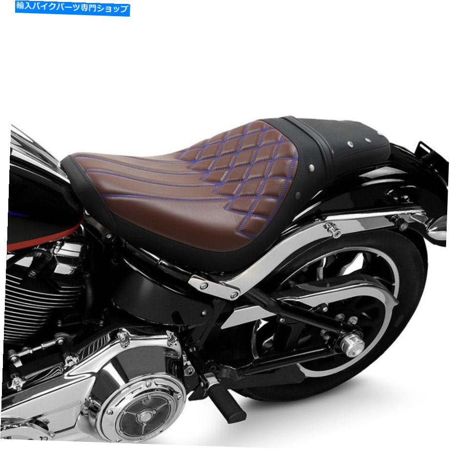 Seats ハーレーストリートボブFXBB 2018-2022にふさわしいブラックブラウンドライバーライダーの助手席 Black Brown Driver Rider Passenger Seat Fit For Harley Street Bob FXBB 2018-2022【並行輸入品】