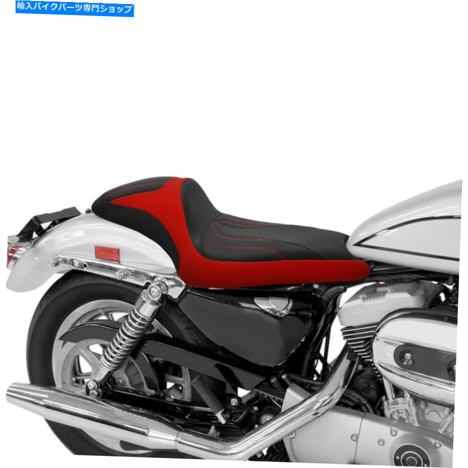 Seats ハーレーに適したブラックレッドドライバーの助手席xl 1200 2004-later Black Red Driver Passenger Seat Fit For Harley Sportster XL 1200 2004-later【並行輸入品】