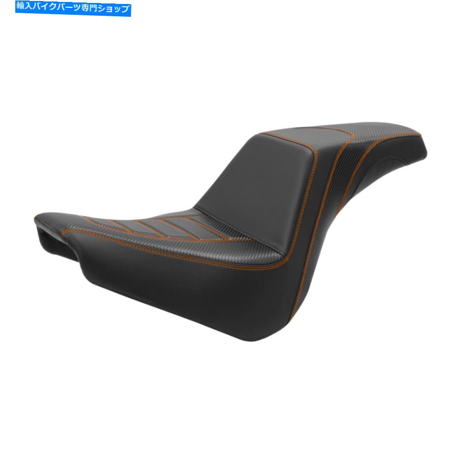 Seats オレンジステッチドライバーの助手席ハーレーソフトアイルスタンダードFXST 18-22に適しています Orange Stitches Driver Passenger Seat Fit For Harley Softail Standard FXST 18-22【並行輸入品】