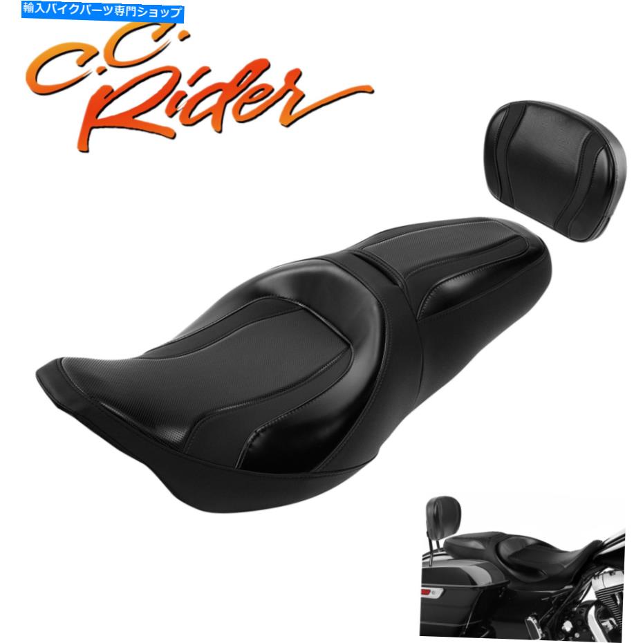 Seats C.C.ライダードライバーの助手席+ハーレーロードキングに適したシシーバーパッド2009-2023 C.C.RIDER Driver Passenger Seat+Sissy Bar Pad Fit For Harley Road King 2009-2023【並行輸入品】
