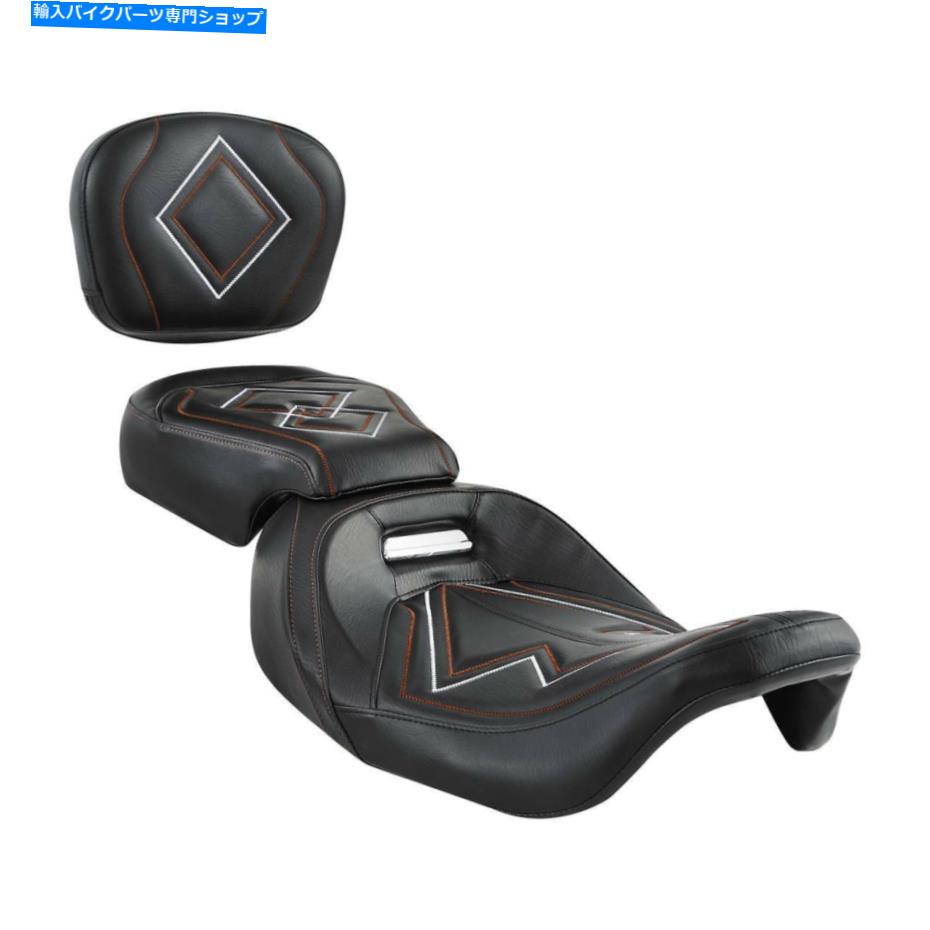 Seats PUレザー2アップフロントリアシート＆バックレストハーレーストリートグライド09-2022に適しています PU Leather Two-up Front Rear Seat & Backrest Fit For Harley Street Glide 09-2022【並行輸入品】