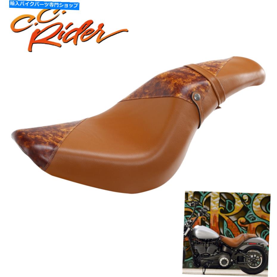 Seats C.C.ハーレーソフトアイルスタンダードデラックスに適したライダードライバーと助手席18-21 C.C. RIDER Driver & Passenger Seat Fit For Harley Softail Standard Deluxe 18-21【並行輸入品】