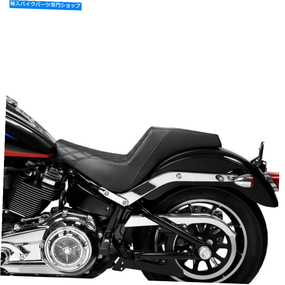 Seats ハーレーソフトアイルスタンダードFXST 2018-2021にふさわしいブラックツーアップライダーの助手席 Black Two-Up Rider Passenger Seat Fit For Harley Softail Standard FXST 2018-2021【並行輸入品】