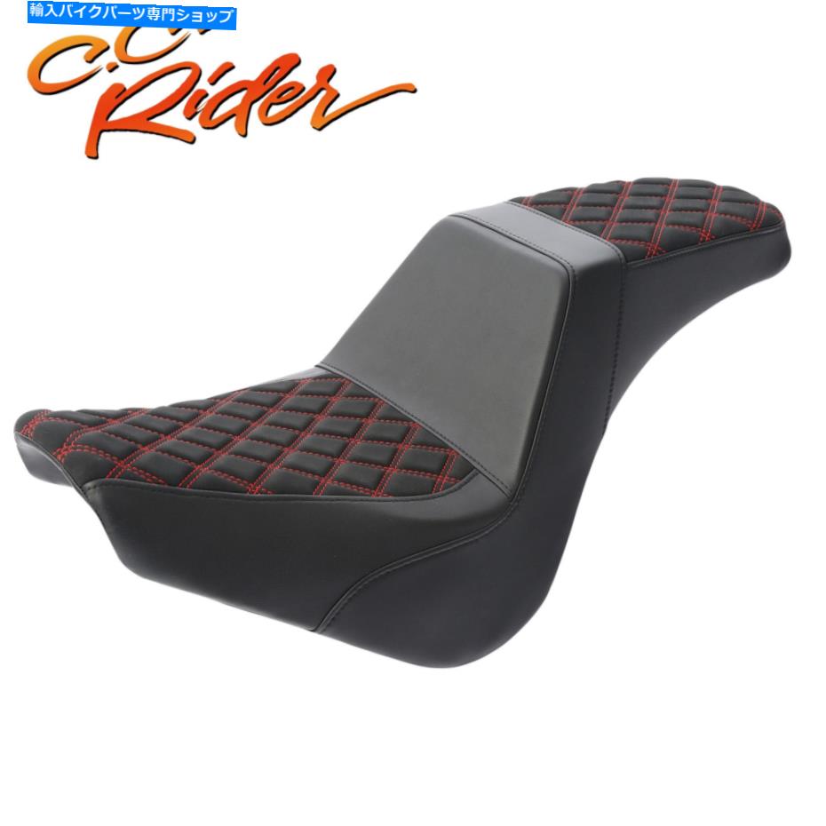 Seats C.C.ライダードライバーの助手席2-ハーレーソフトアイルストリートボブ2018-22にフィット C.C. RIDER Driver Passenger Seat 2-Up Fit For Harley Softail Street Bob 2018-22【並行輸入品】
