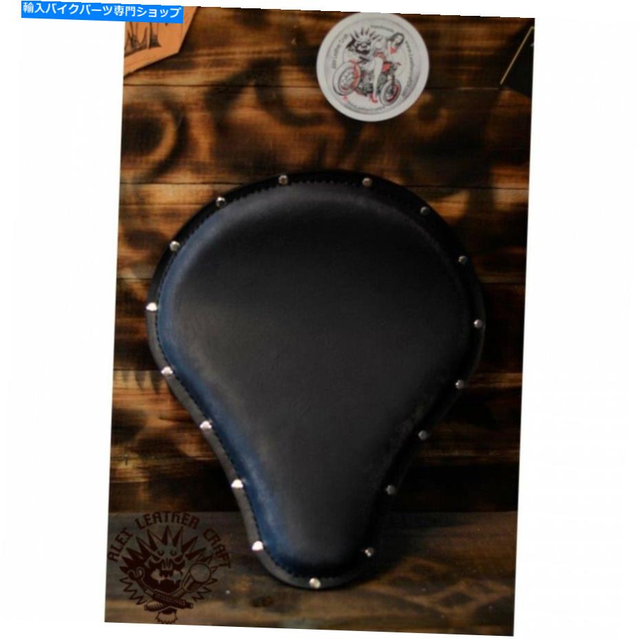 Seats ボブバーチョッパーカスタムソロシート「リベット付きビンテージブラック」サイズm Bobber Chopper Custom Solo Seat \