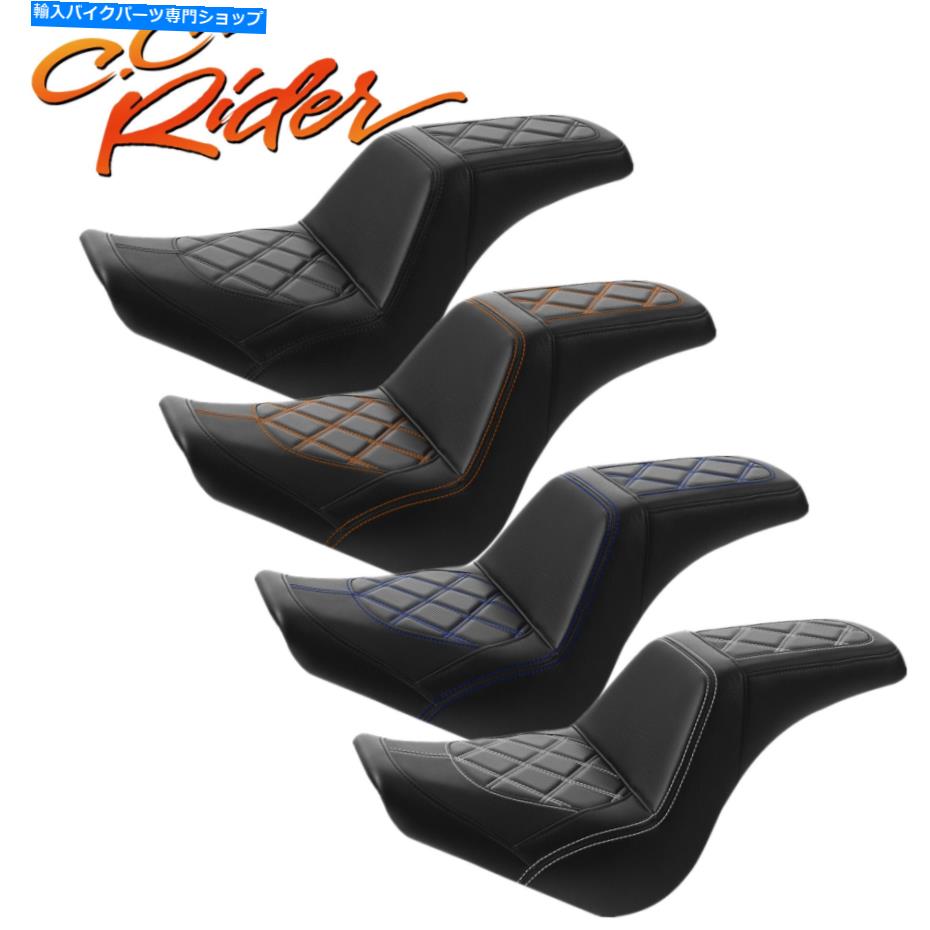 Seats C.C.ハーレーストリートボブFXBB22018-2021に適したライダードライバーの助手席クッションフィット C.C. RIDER Driver Passenger Seat Cushion Fit For Harley Street Bob FXBB2018-2021【並行輸入品】