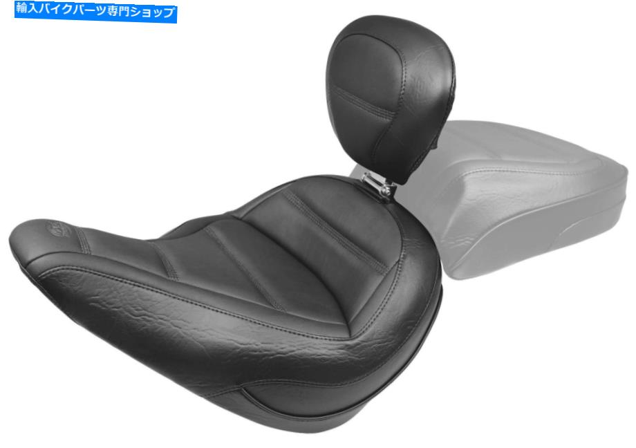 Seats マスタング79026バックレスト付き標準ツーリングシート - クアッドステッチ - ブラック Mustang 79026 Standard Touring Seat with Backrest - Quad Stitch - Black【並行輸入品】