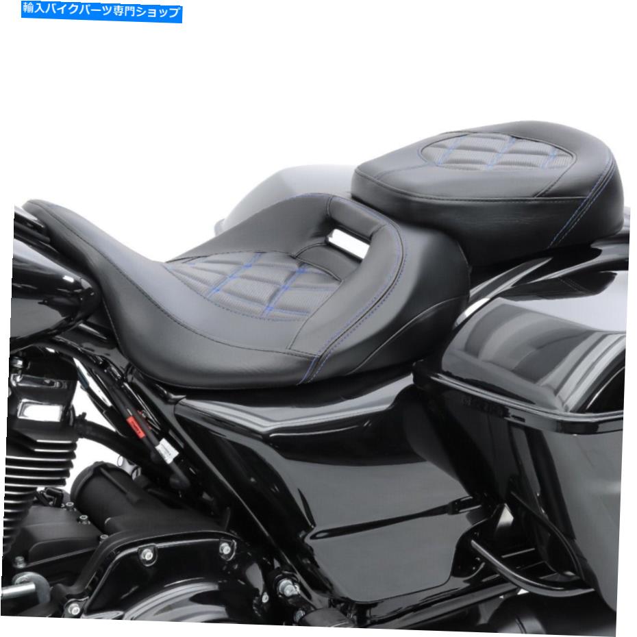 Seats ハーレーロードキングクラシック09-19 craftrideRH3ブラックブルーのシート Seat for Harley Road King Classic 09-19 Craftride RH3 black-blue【並行輸入品】