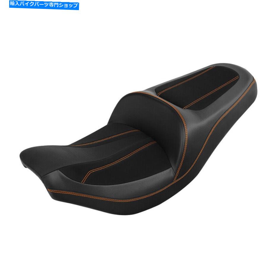 Seats インディアンチーフテンリミテッド2017-2022 21にぴったりのブラック+オレンジドライバーの助手席 Black+Orange Driver Passenger Seat Fit For Indian Chieftain Limited 2017-2022 21【並行輸入品】