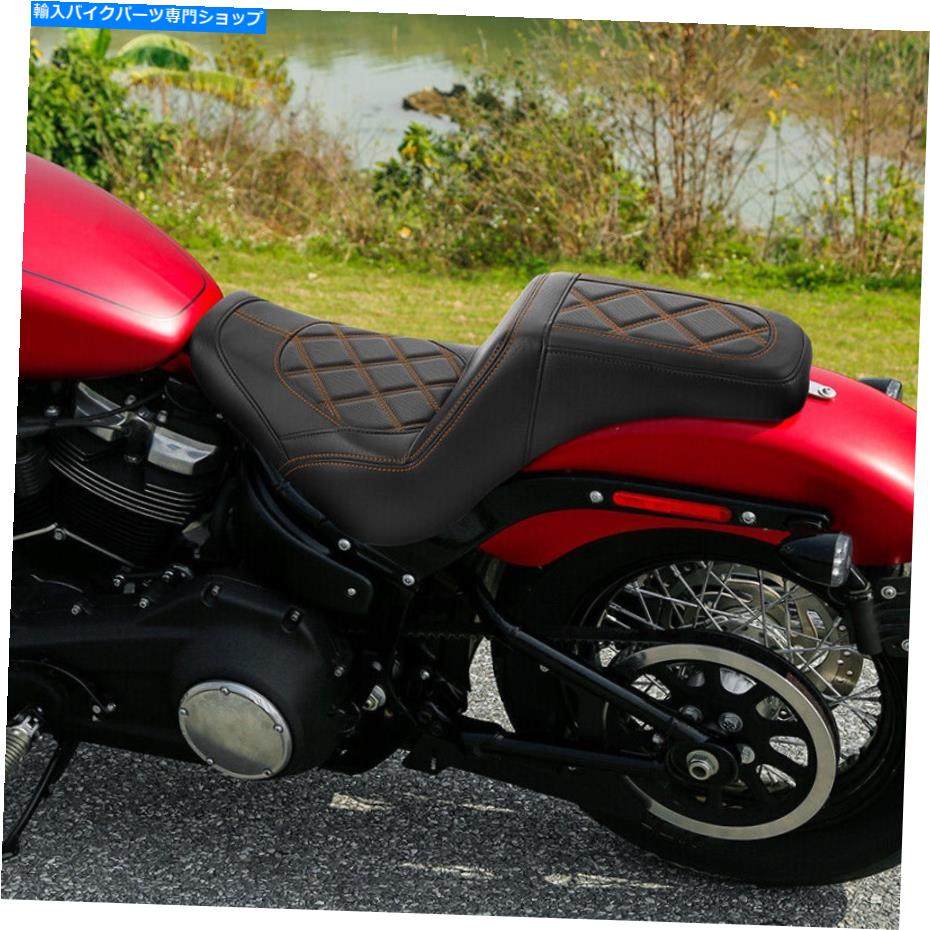 Seats ハーレーストリートボブスタンダード18-22 20に適したブラック+オレンジドライバーと助手席 Black+Orange Driver & Passenger Seat Fit For Harley Street Bob Standard 18-22 20【並行輸入品】|Us Custom Parts Shop USDM