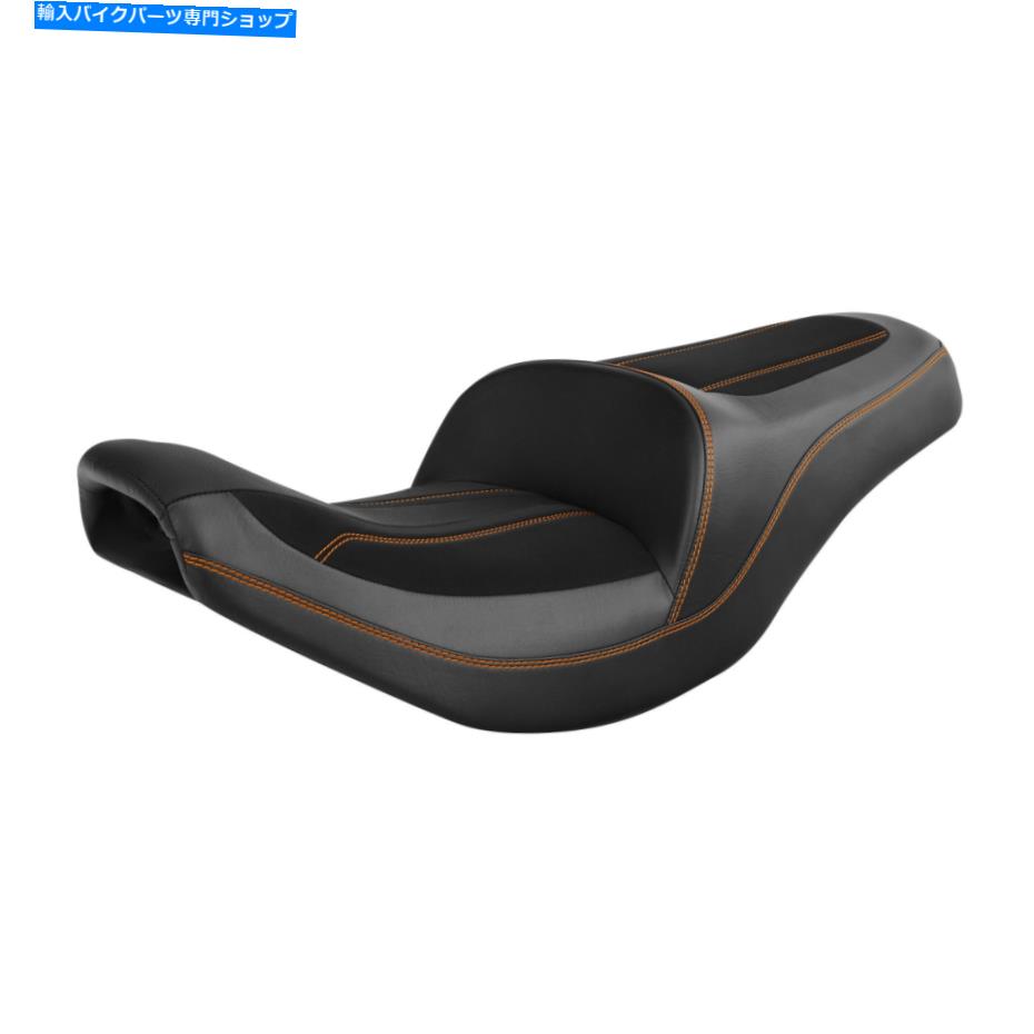 Seats PUブラック+オレンジドライバーの助手席は、インドのチーフヴィンテージ2014-2019 15に適しています15 PU Black+Orange Driver Passenger Seat Fit For Indian Chief Vintage 2014-2019 15【並行輸入品】